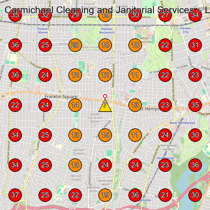 Carmichael Cleaning and Janitorial Services GeoGrid visibility map for House Cleaning Service in None